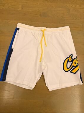 NWT fits more like a 2X Cookie Men’s Athletic Shorts with Yellow Drawstring
